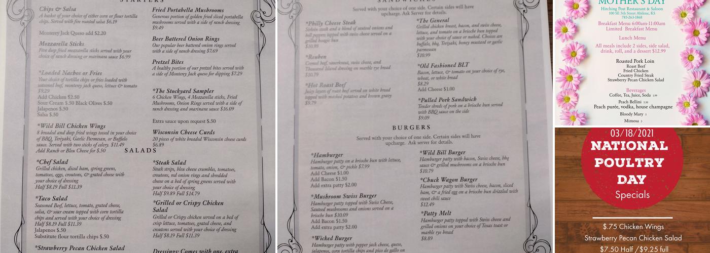 Hitching Post Restaurant Menu