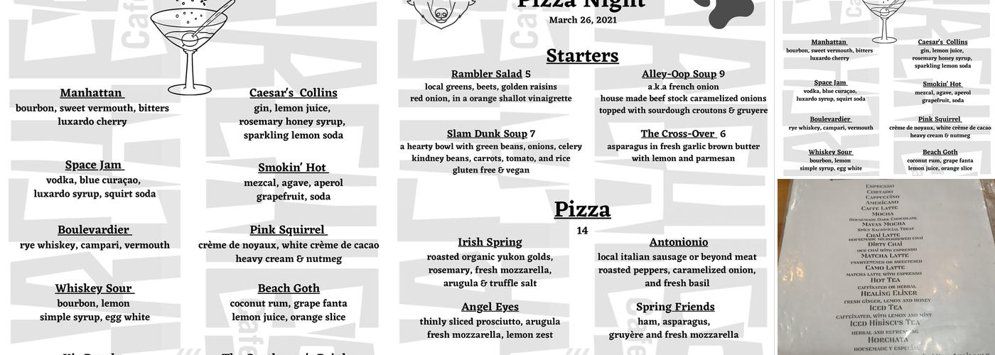 Archie’s Cafe Menu