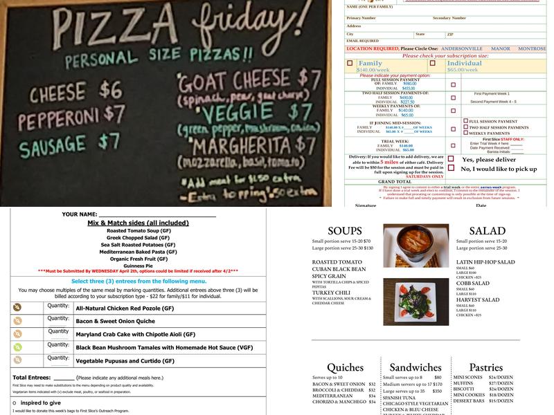 First Slice Pie Cafe Manor Menu