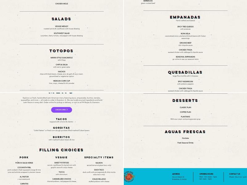 Tomate Fresh Kitchen Menu