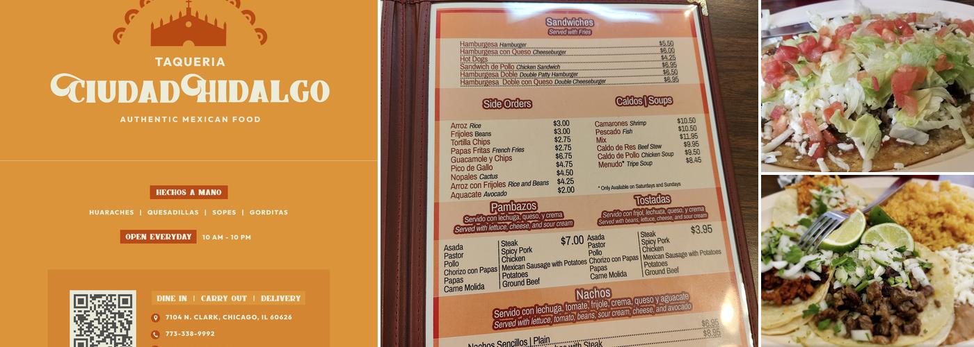 Hidalgo Restaurant Menu