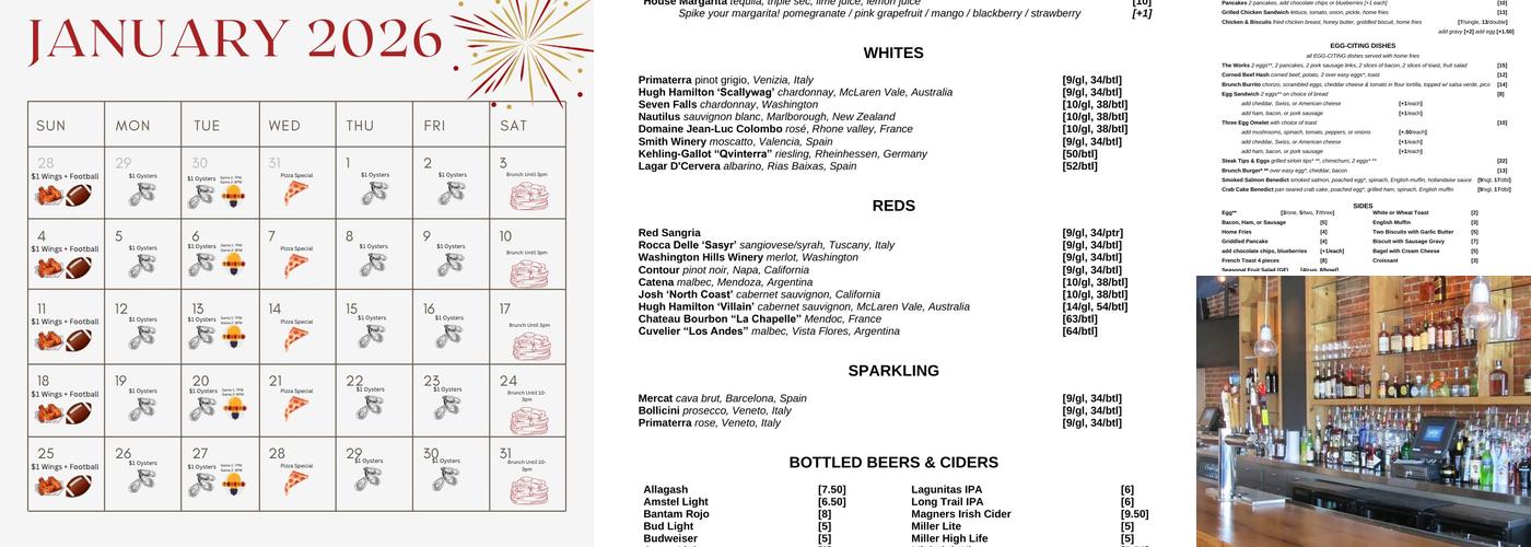 Savin Bar and Kitchen Menu