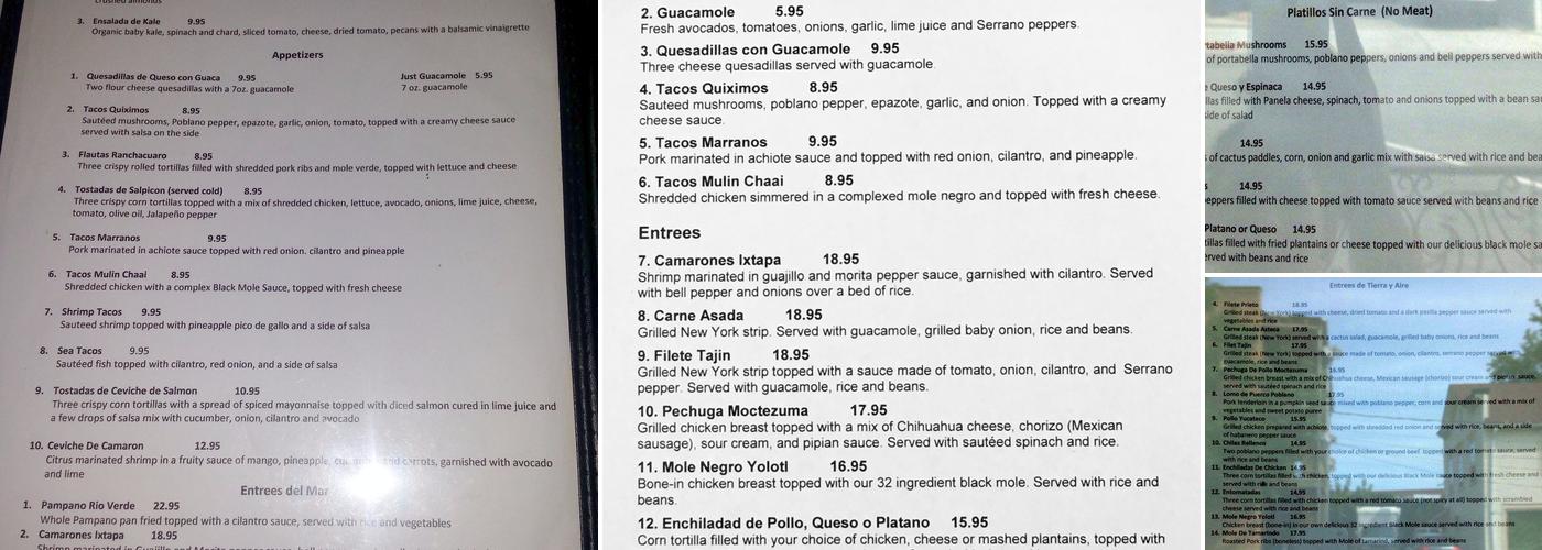 Yolo Mexican Eatery Menu