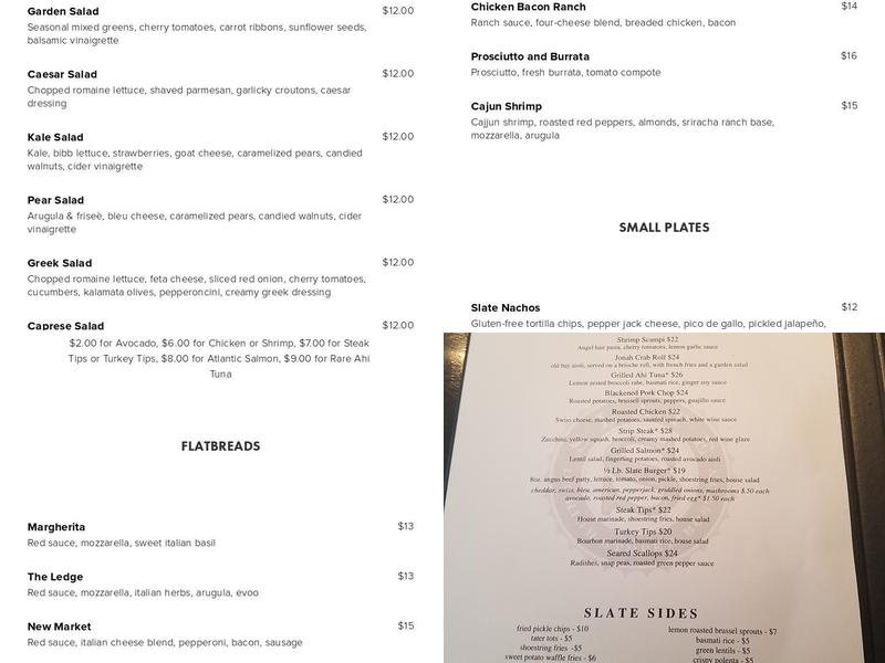 Slate Menu