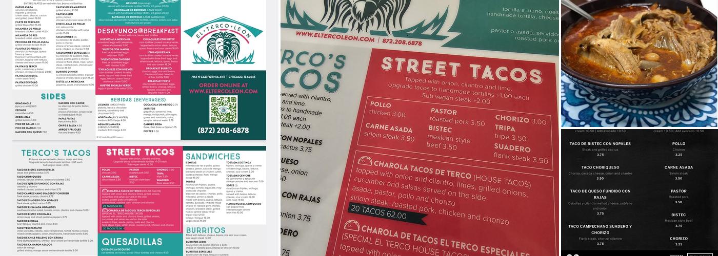 El Terco Leon Menu