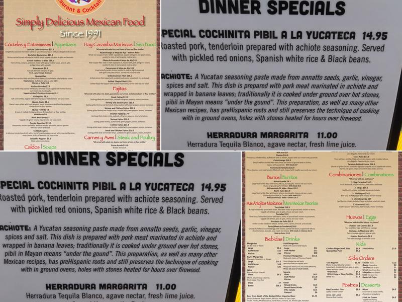 Hay Caramba Restaurant Menu