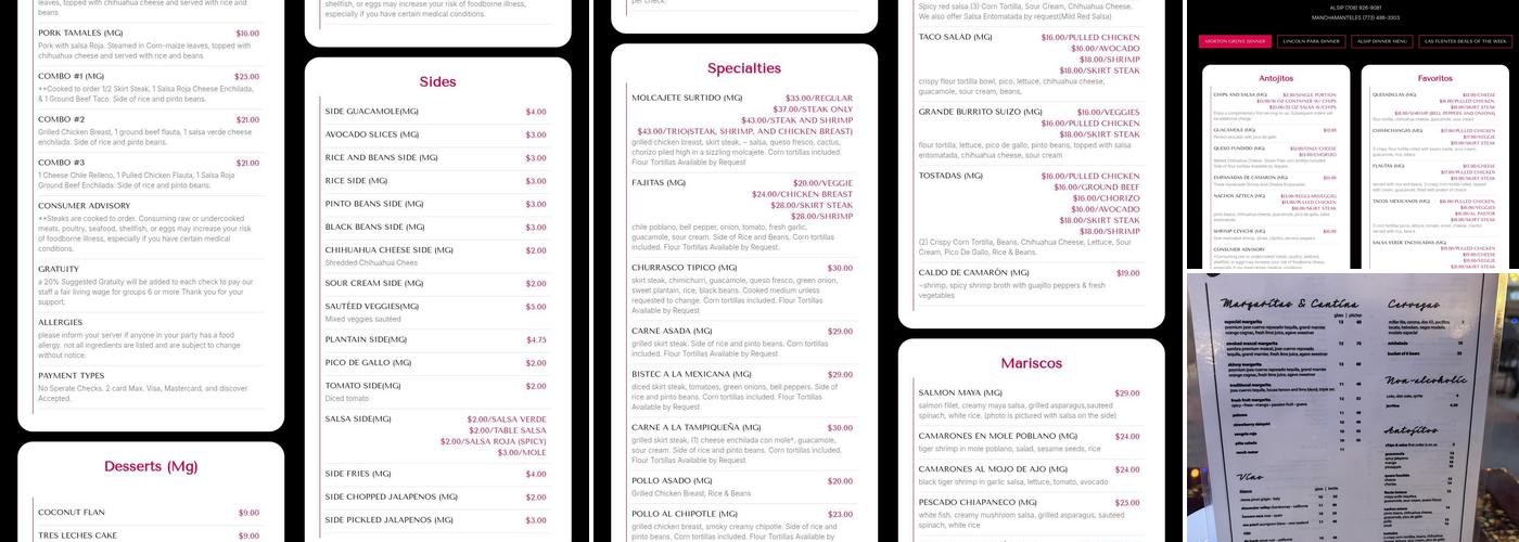 Las Fuentes Menu