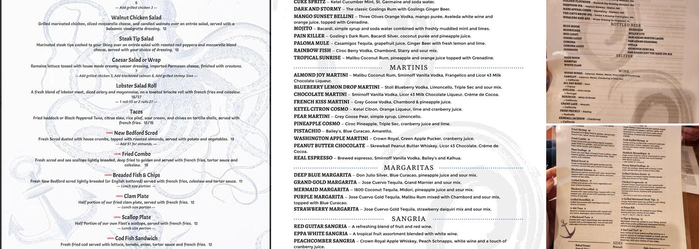 Fathoms Waterfront Bar & Grille Menu