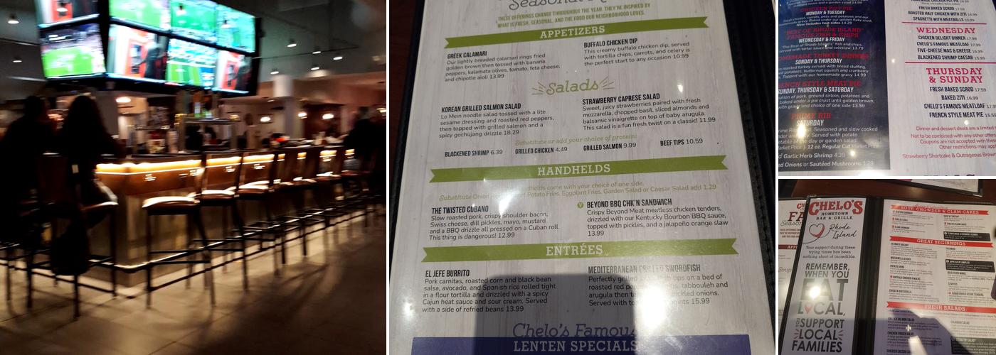 Chelo's Hometown Bar & Grille Menu