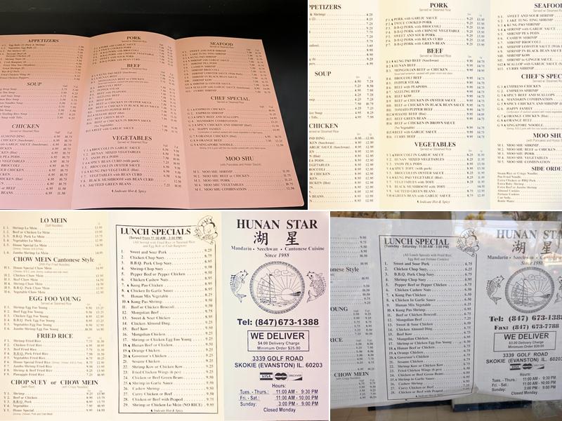 Hunan Star Menu