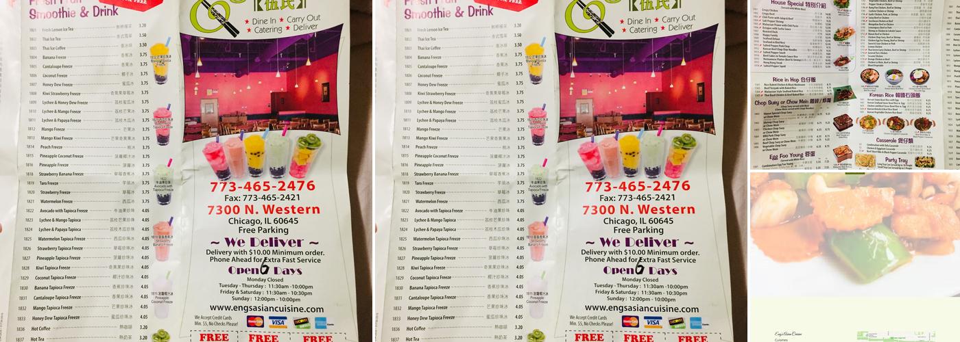 Eng's Asian Cuisine Menu