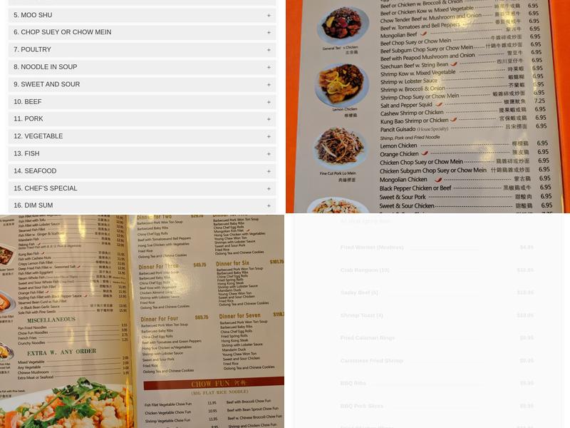 China Chef Menu