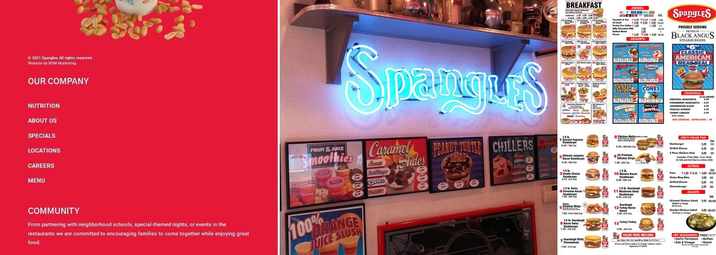 Spangles Menu