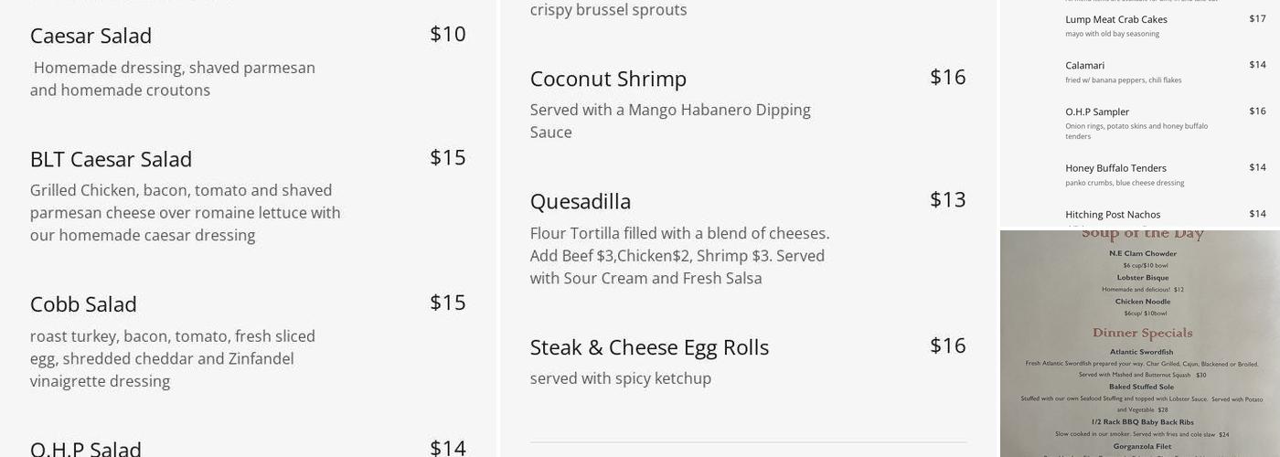 Olde Hitching Post Menu