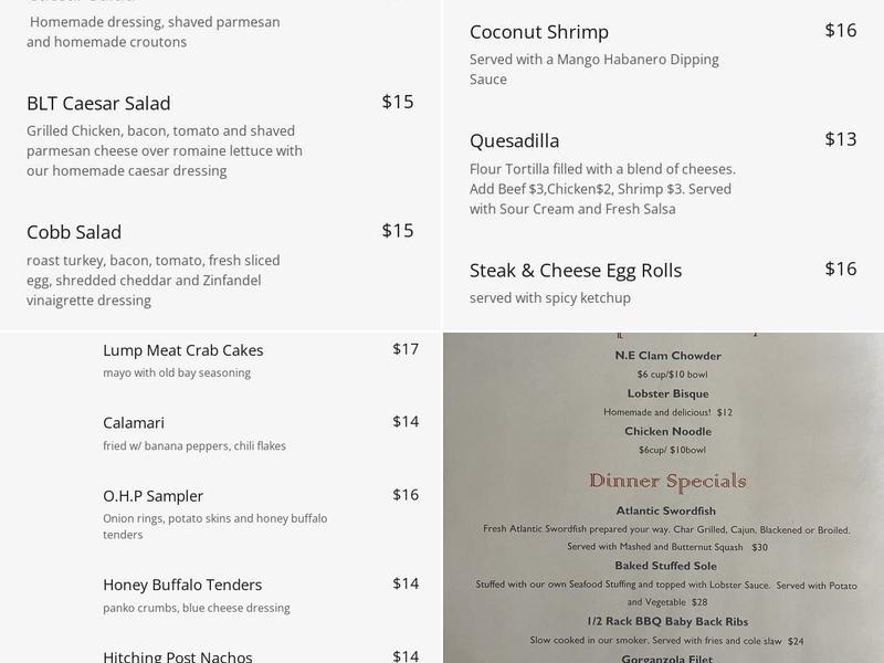 Olde Hitching Post Menu