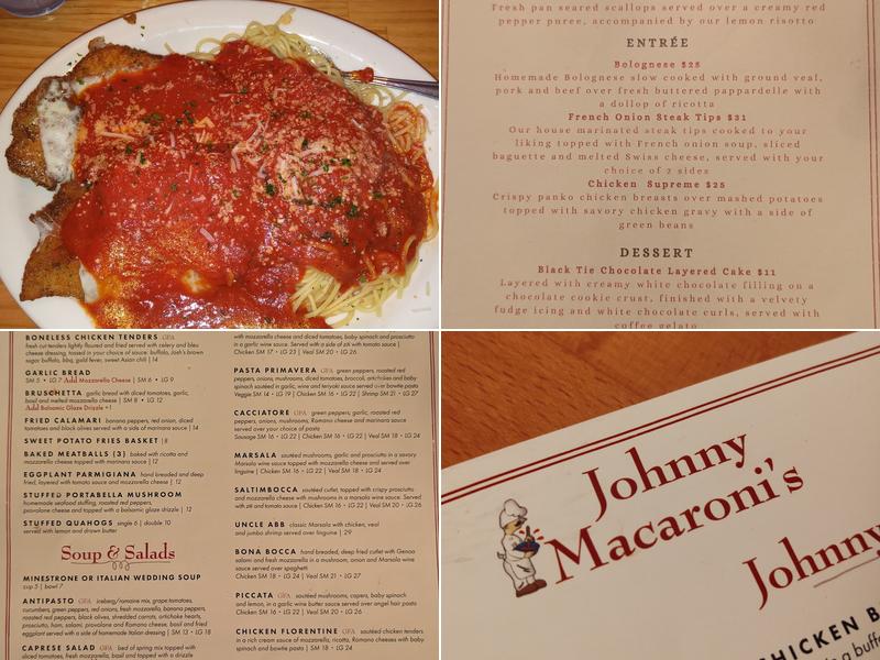 Johnny Macaroni's Menu