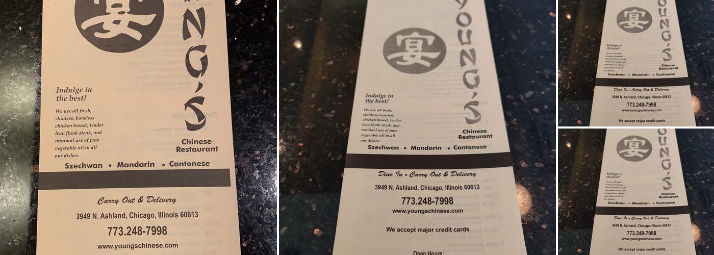 Young's Chinese Restaurant Menu