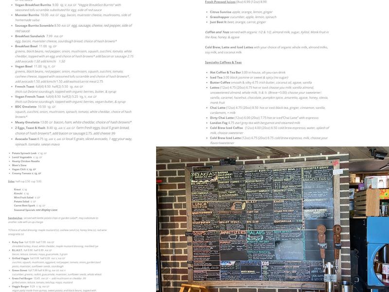 Beautiful Day Cafe Menu