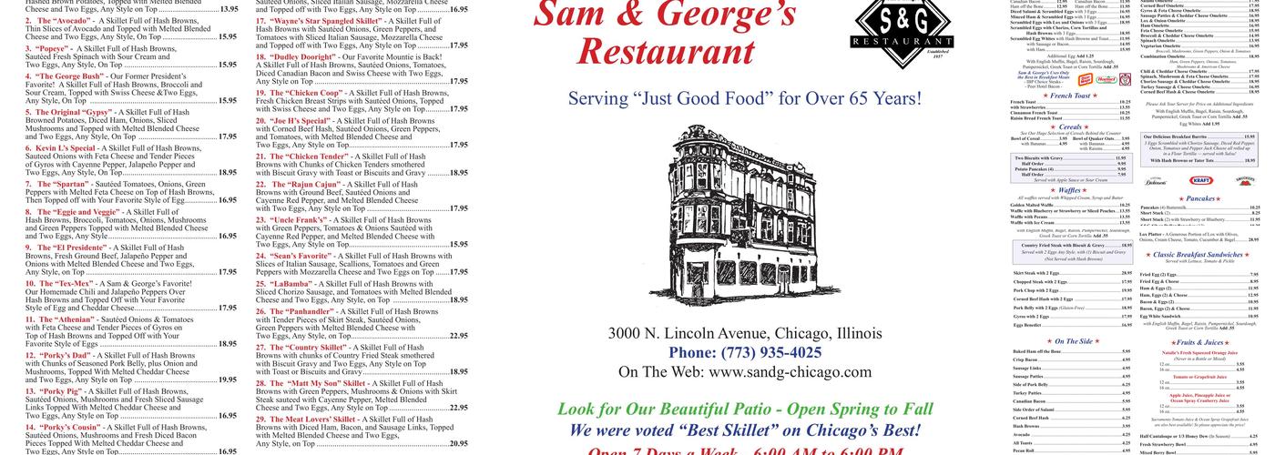 S&G Restaurant Menu