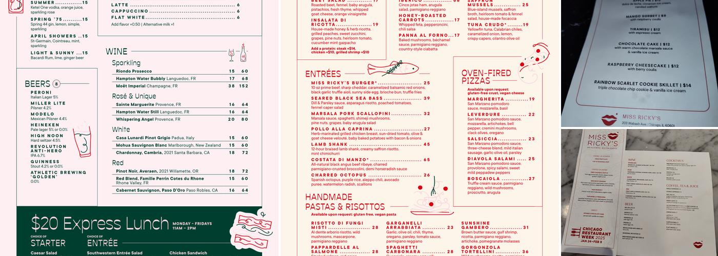 Miss Ricky's Menu