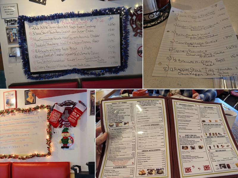 Blondie's Diner Menu