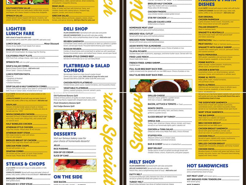 Omega Restaurant & Bakery Menu