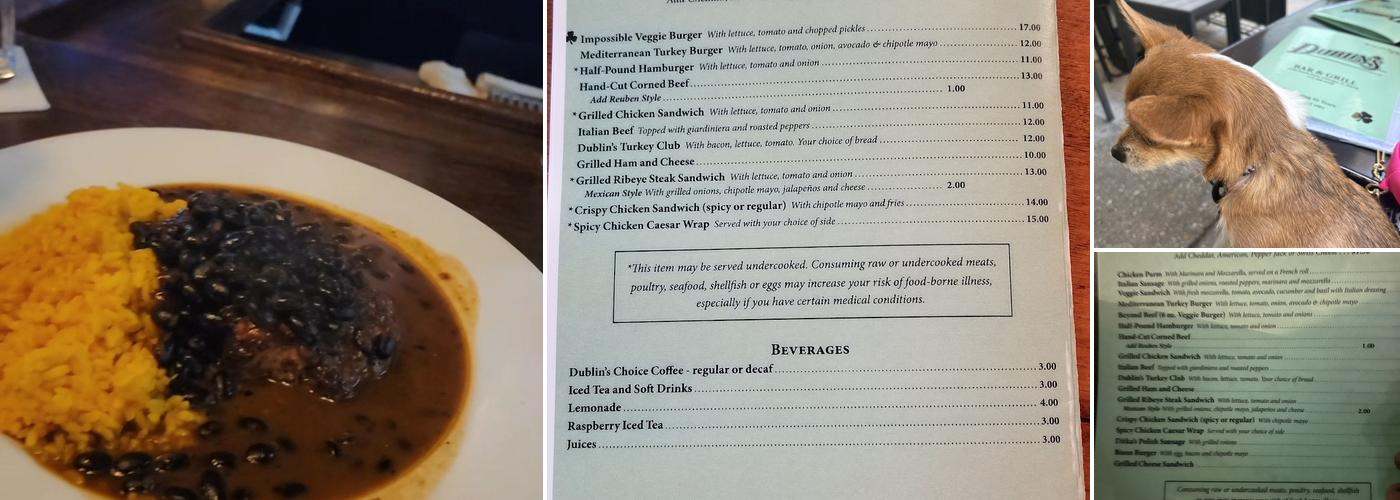 Dublin's Bar & Grill Menu