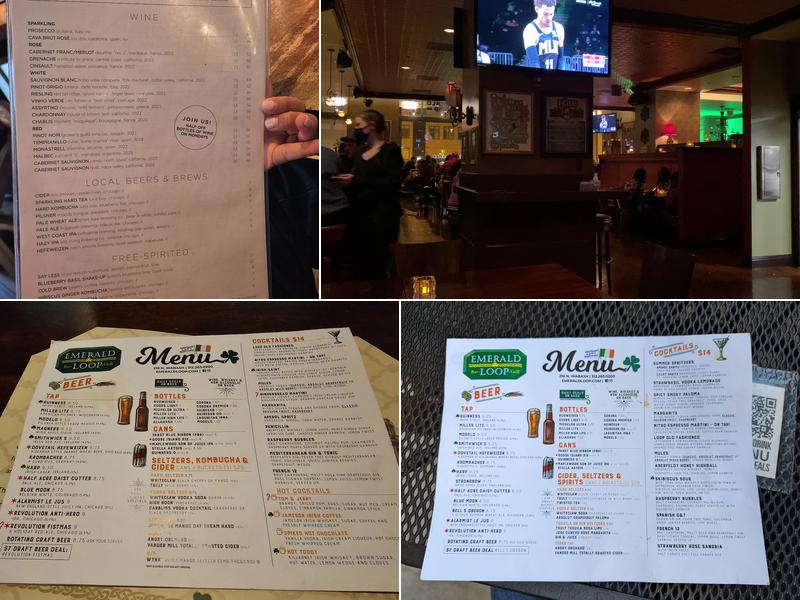 Emerald Loop Bar & Grill Menu