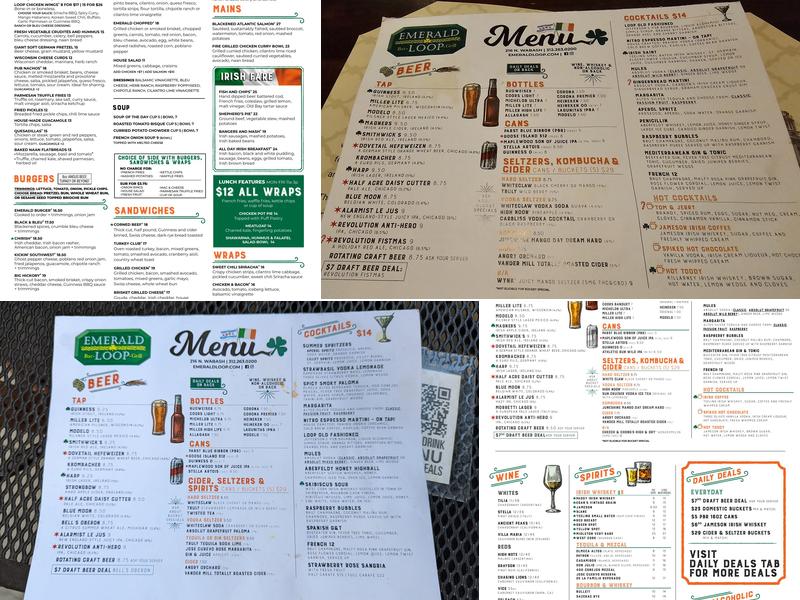 Emerald Loop Bar & Grill Menu