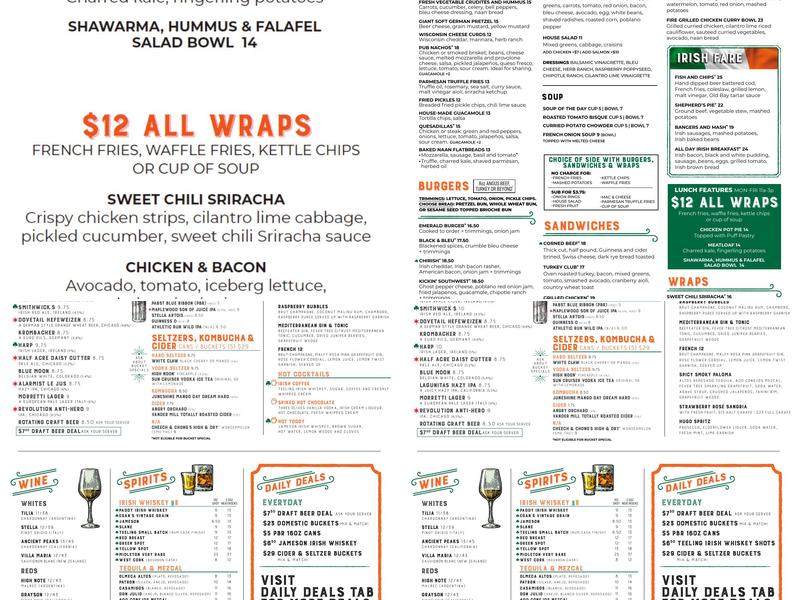 Emerald Loop Bar & Grill Menu