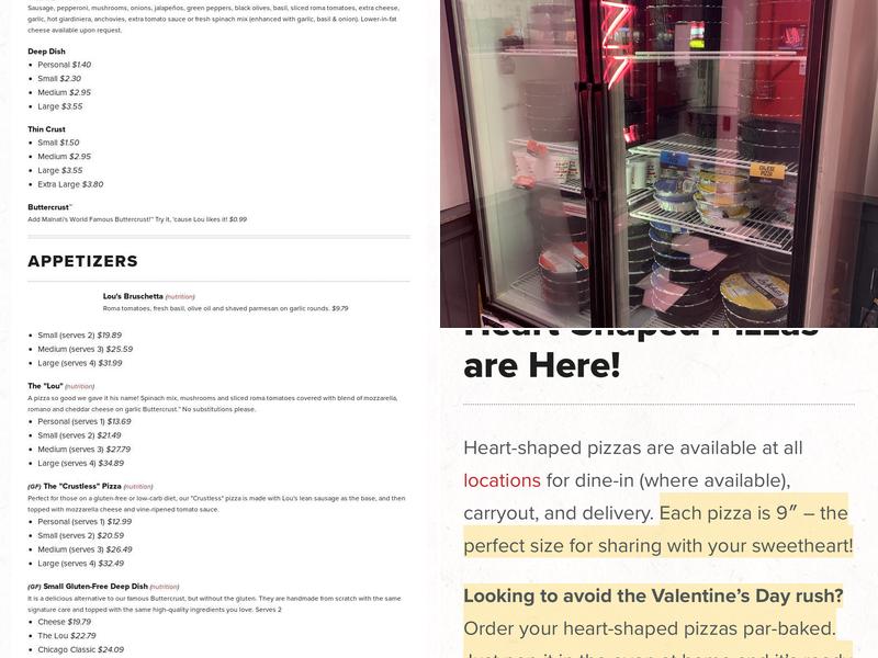 Mt Prospect - Lou Malnati's Pizzeria Menu