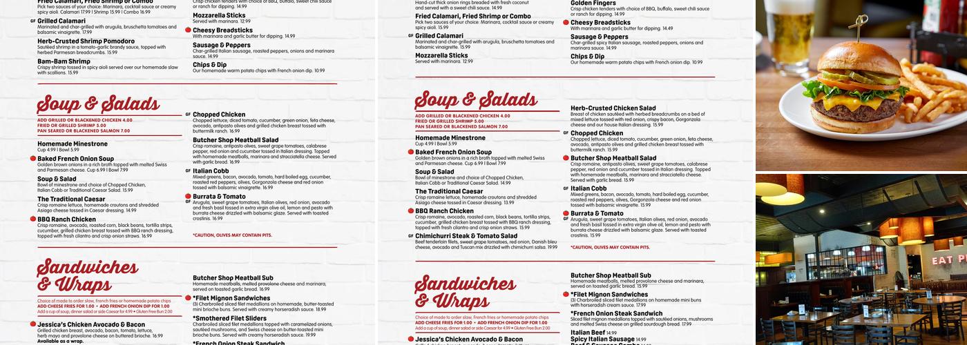 Moretti's Schaumburg Menu