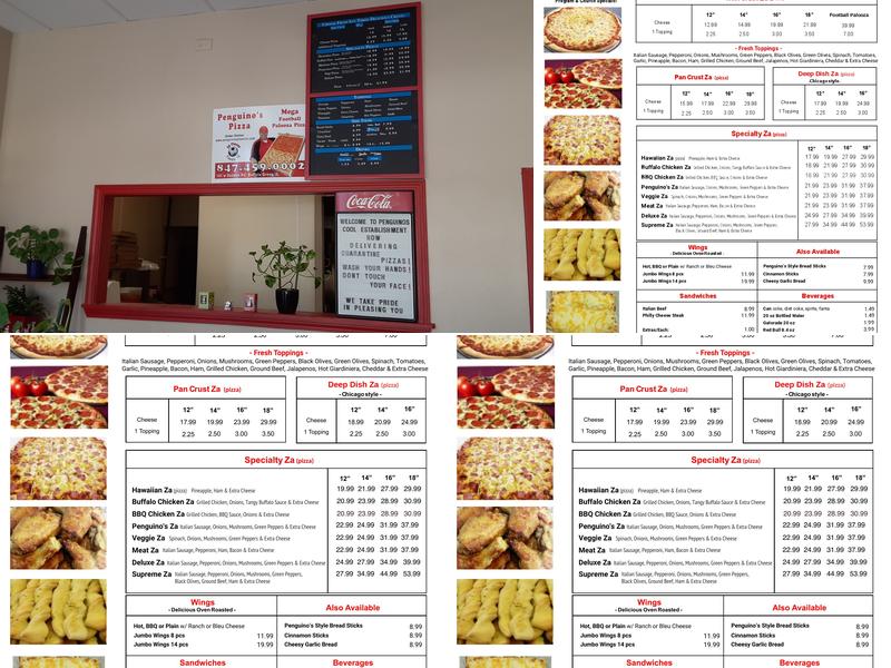 Penguino's Pizza Menu