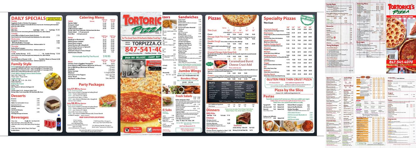 Tortorice's Pizzeria Menu