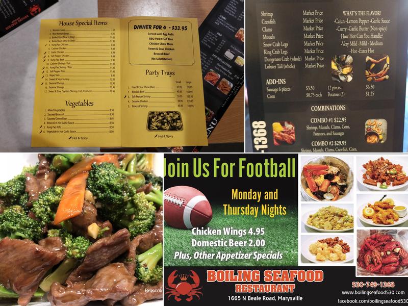 Steaming Seafood Restaurant Menu