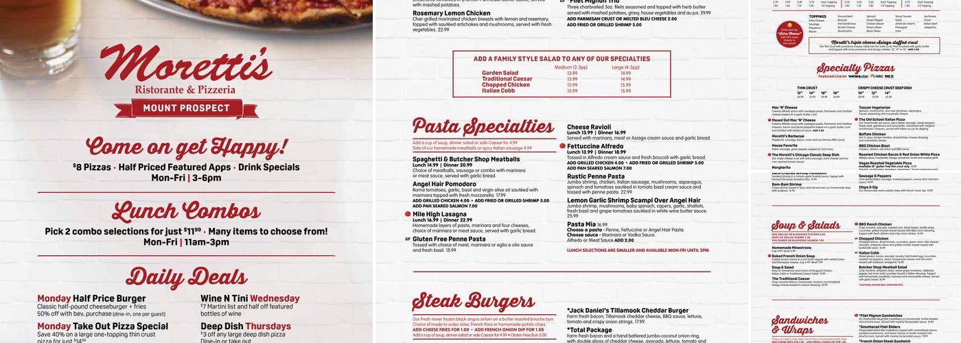 Moretti's Menu
