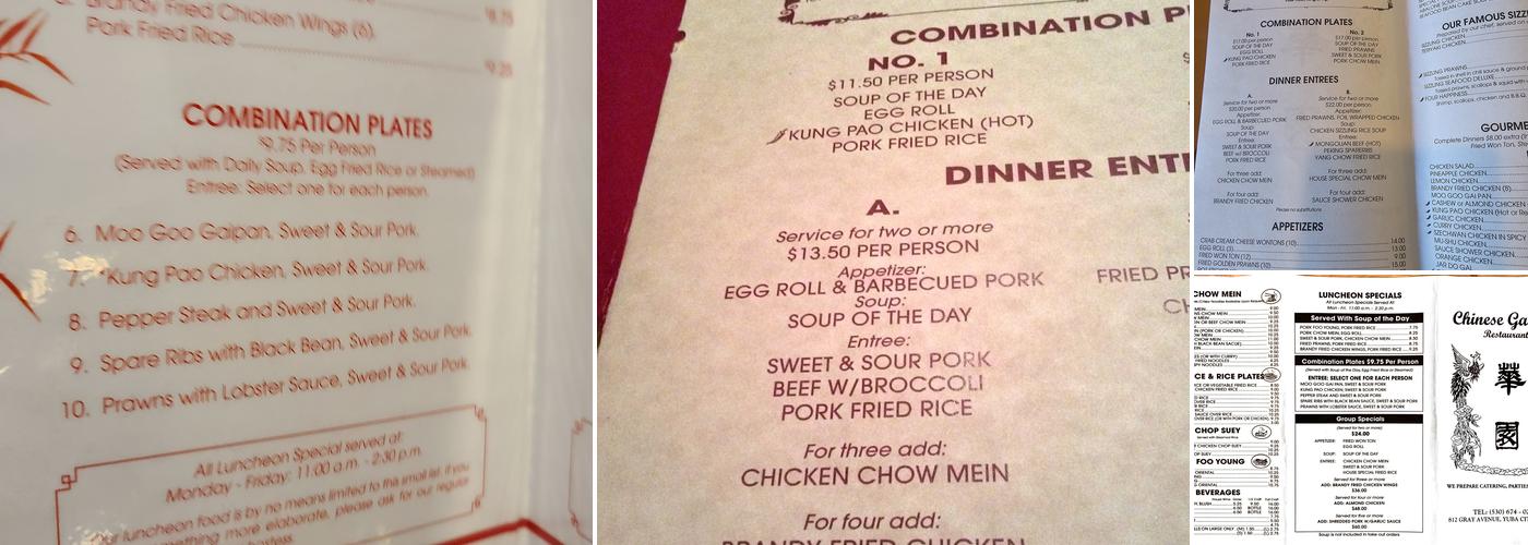 Chinese Garden Restaurant Menu