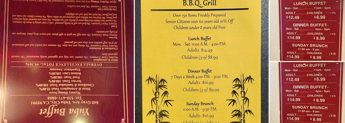 Tasty Buffet Menu