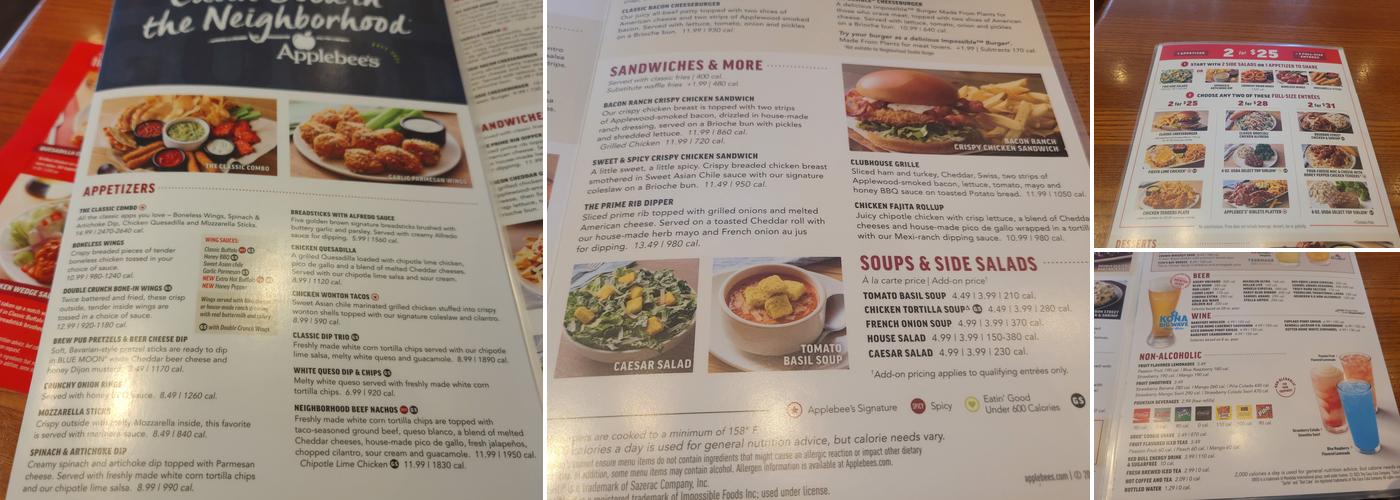 Applebee's Grill + Bar Menu