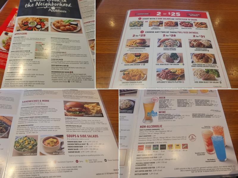 Applebee's Grill + Bar Menu