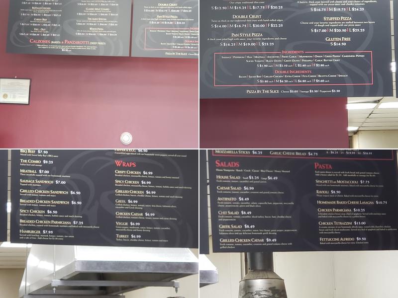 Tre Amici Pizza Menu