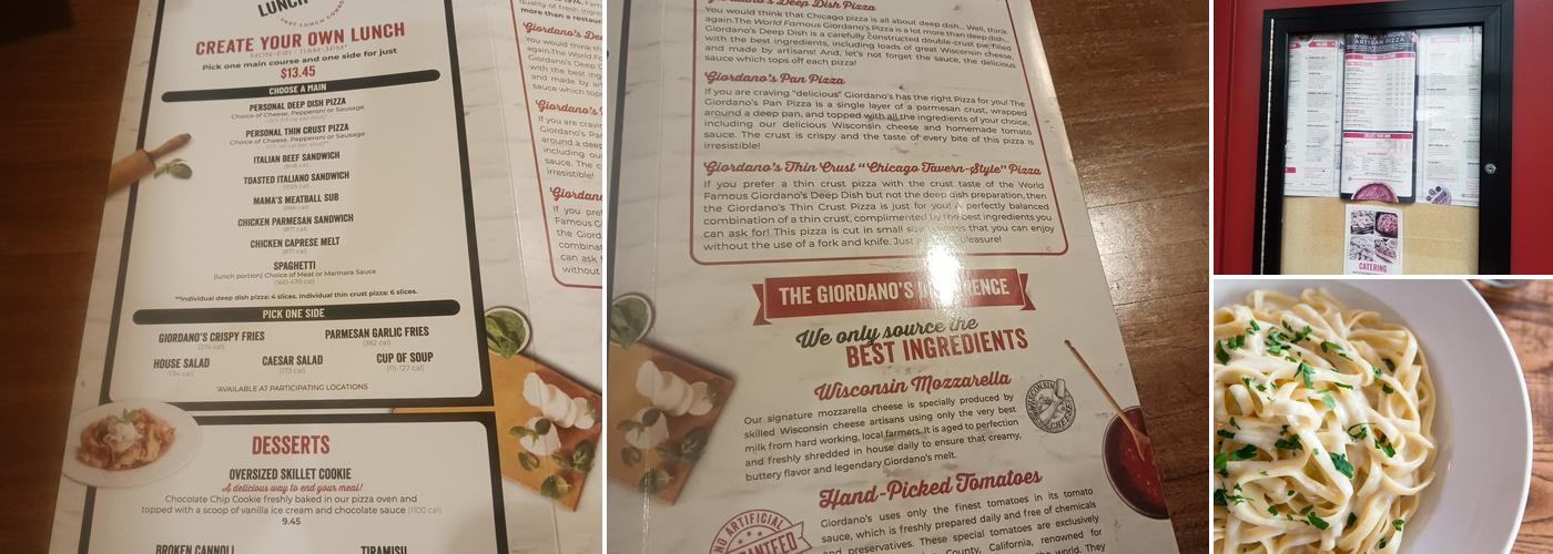 Giordano's Menu