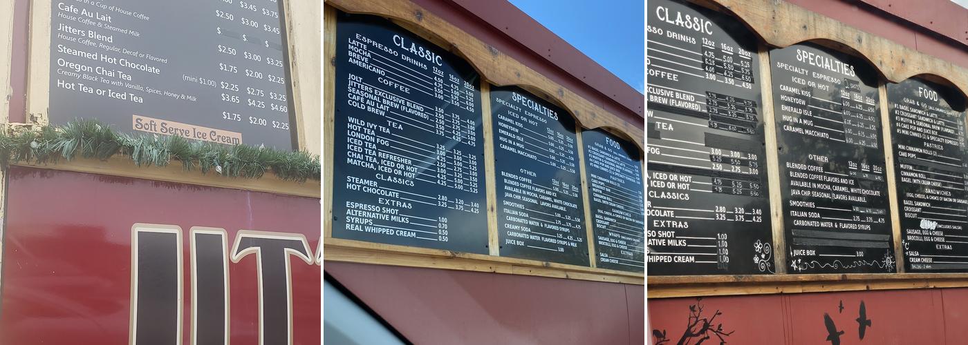 Jitters Menu