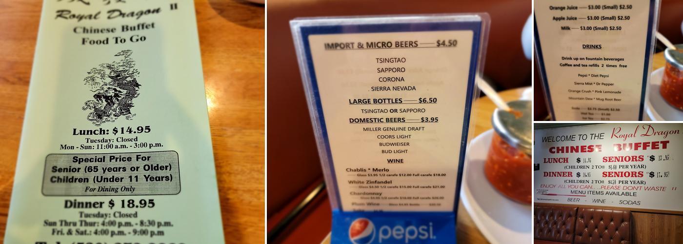 Royal Dragon Restaurant Menu
