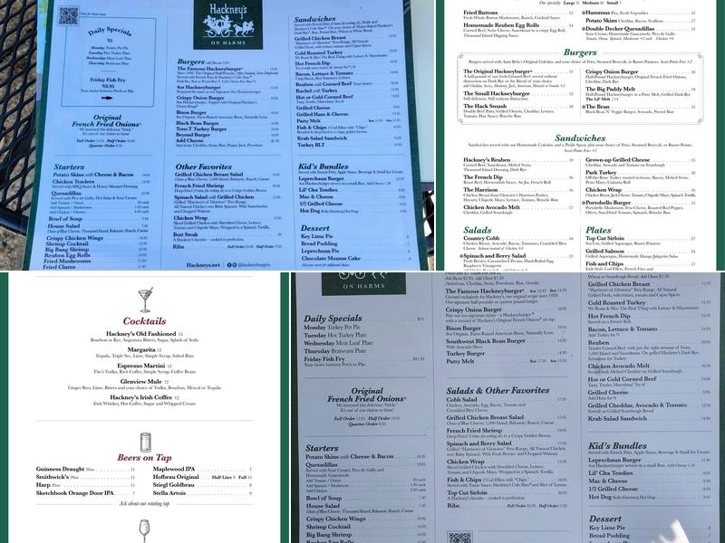 Hackney's on Harms Menu