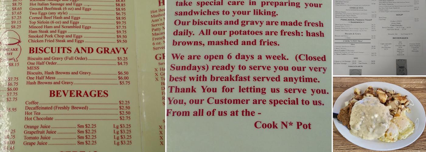 Cook N' Pot Menu