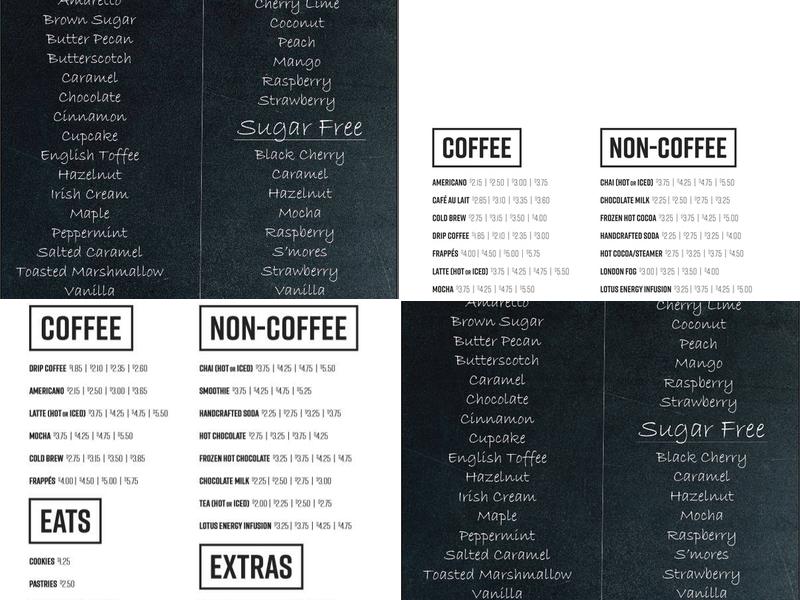 heartbeat coffee Menu