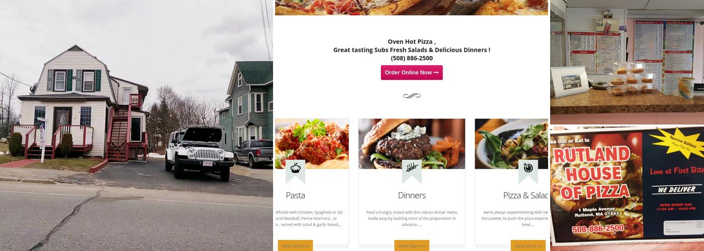 Rutland House of Pizza Menu