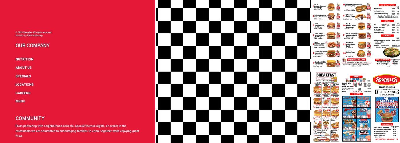 Spangles Menu