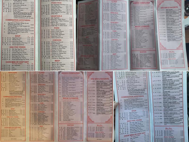 Win Win Express Menu